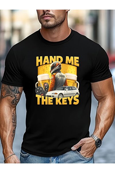 yiou trendy clothing تي شيرت "Give Me the Keys"، تي شيرت "قيادة السيارة أثناء...