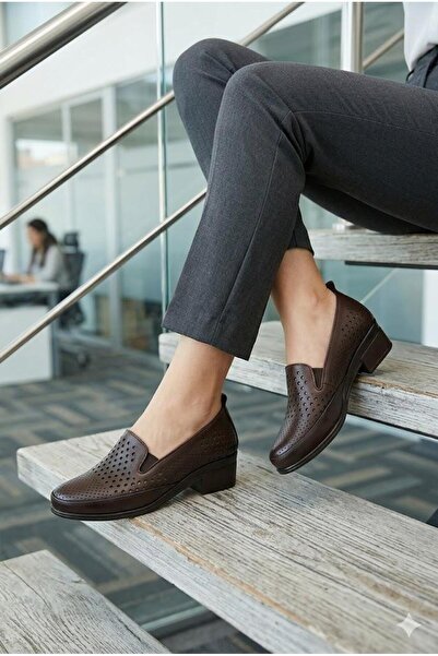 Mehmet Mete 4293 Ανατομικά γυναικεία παπούτσια με χαμηλό τακούνι, τυπωμένα με...