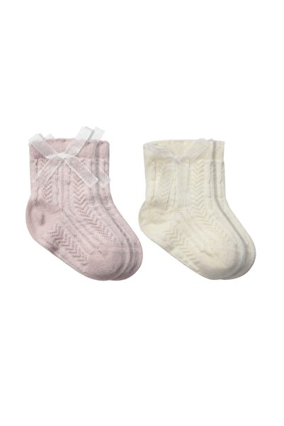 NW NessiWorld Bowknot Combed Cotton Socks 2-Pack 10149 Lilac