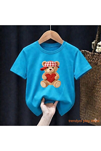 playwear Καρό καπέλο με στάμπα αρκούδας 100% παιδικό unisex μπλουζάκι 5 6 -7 ...