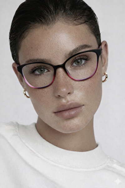 PİYESBOUTİQUE 51 Ekartman Cat Eye Kemik Şeffaf Kadın Erkek Unisex Mavi Işık K...