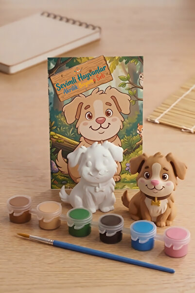 CALLWOOD 3D Köpek Figür Sevimli Hayvanlar Akrilik Boyama Seti - Eğlenceli Hobi