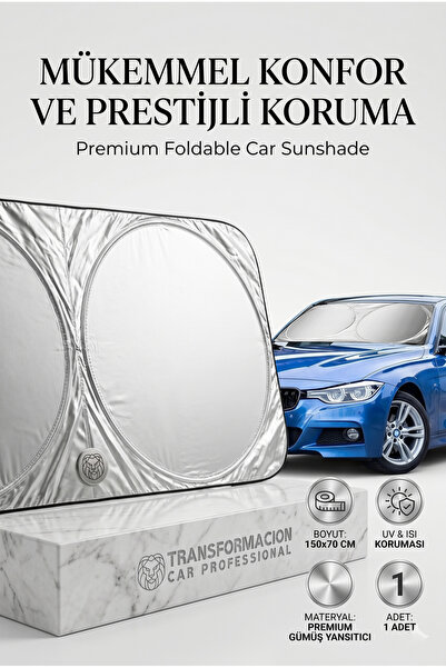 Transformacion Αναδιπλούμενο αντηλιακό σκίαστρο αυτοκινήτου 150x70cm Πλήρης π...
