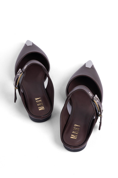 MARY Παπούτσια μπαλαρίνας με ανοιχτή πλάτη, μπαλαρίνες με επίπεδη σόλα, μπαλα...