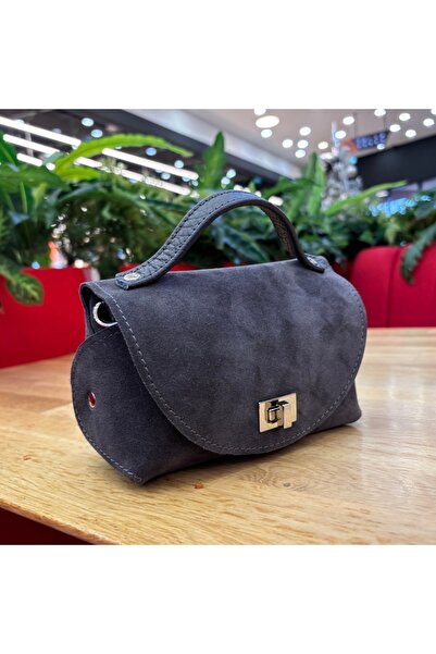 Zea Mini Bag Grey – Suede, Short Handle and Long Belt ZEABORSE