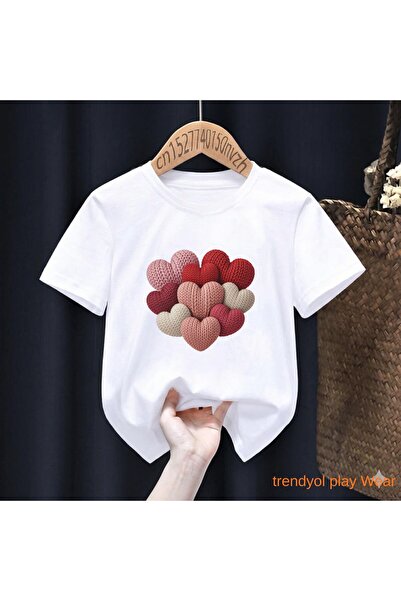 playwear Mala srca pletena majica sa printom 100% dječja unisex majica 5 6 -7...