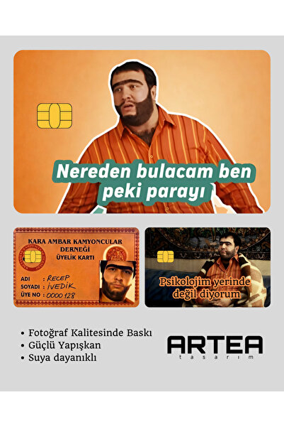 artea tasarım Σετ 3 ετικετών με επικάλυψη κάρτας Recep İvedik - Kara Ambar Ka...