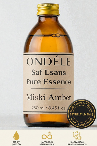 ONDÉLE %100 Saf Miski Amber Esansı Esansı 250ml | Seyreltilmemiş Ultra Konsan...