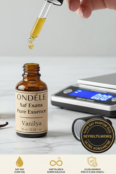 ONDÉLE %100 Saf Vanilya Esansı Esansı 10ml | Seyreltilmemiş Ultra Konsantre P...