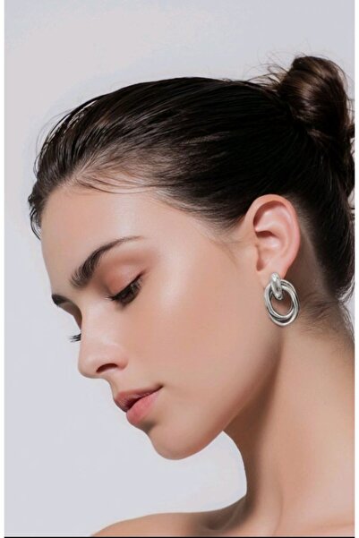 Monalisa Home Figured Silver Color Special Design Earrings