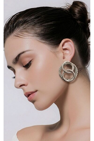 Monalisa Home Figured Silver Color Special Design Earrings