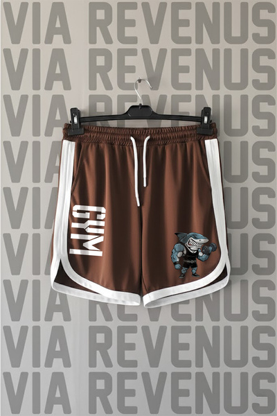 Vordevia Gym Printed Unisex Retro Varsity Sports Training Shorts