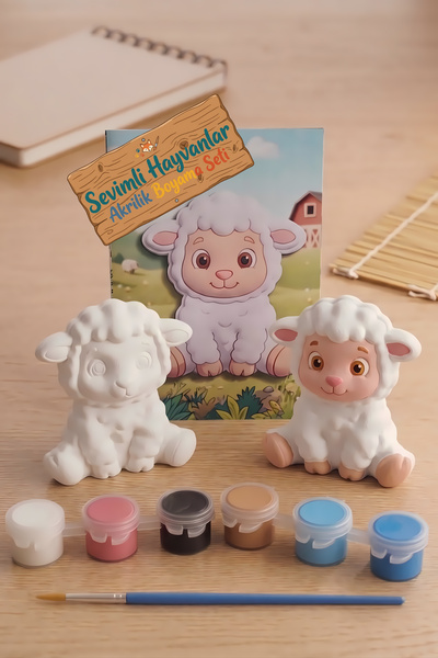 CALLWOOD 3D Kuzu Figür Sevimli Hayvanlar Akrilik Boyama Seti - Eğlenceli Hobi