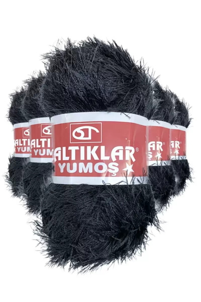 Generic Brand 5 Pieces Soft Bearded Hand Knitting Yarn Wool BLACK