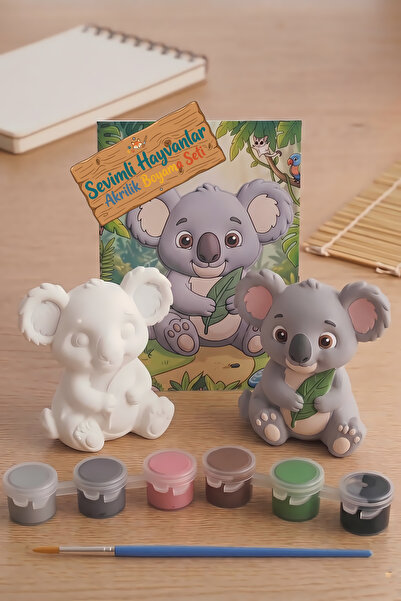 CALLWOOD 3D Koala Figür Sevimli Hayvanlar Akrilik Boyama Seti - Eğlenceli Hobi