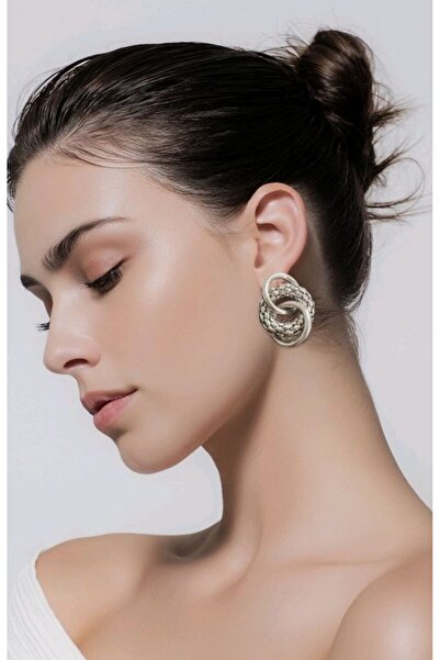 Monalisa Home Figured Silver Color Special Design Earrings
