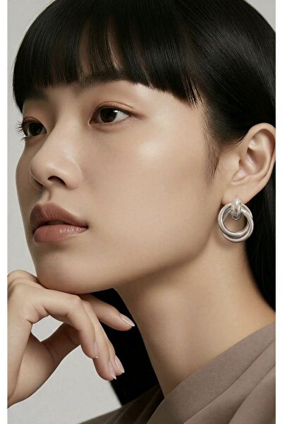 Monalisa Home Figured Silver Color Special Design Earrings