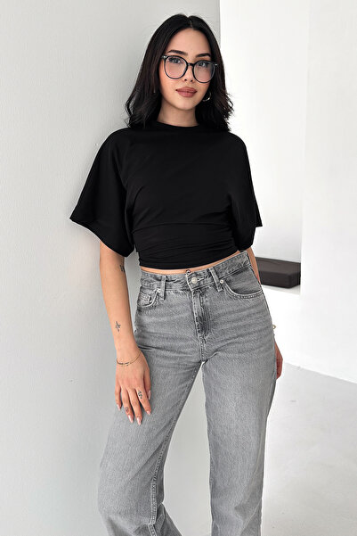 Noa&Noa Γυναικεία Μπλούζα Crop – Κομψό Τοπ με Κοντά Μανίκια και Λεπτομέρεια μ...