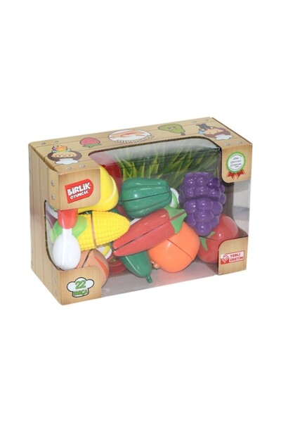 BBYTOYS 22-Piece Strawberry Cuttable Fruit and Vegetable Set – Cutting Toy wi...