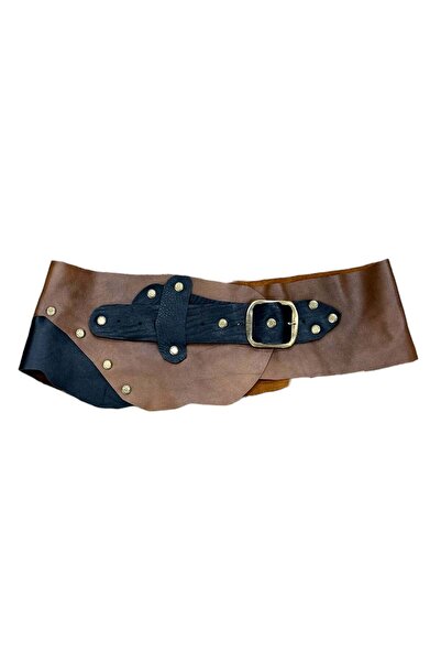 Yılday Gür Butik Valora Double Color Tan & Bitter Brown Genuine Leather Desig...