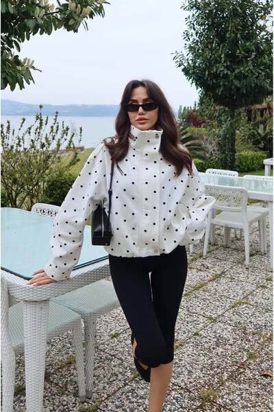 Havoş Μαύρο Μπουφάν Πουά Γκαμπαρντίνας