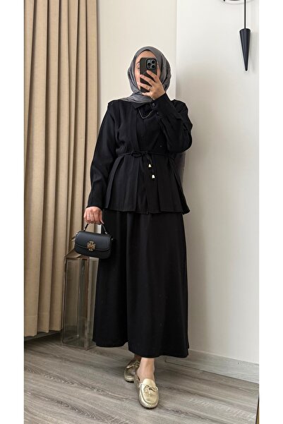 MERİÇ BOUTİQUE Set elegant din două piese cu fustă, cu detalii din pluș și curea