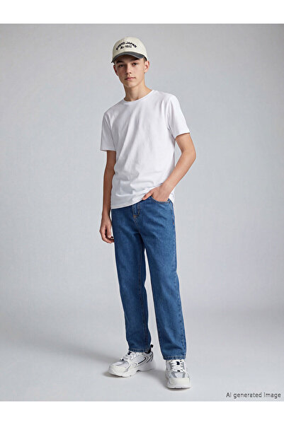 LC Waikiki Nevavm Loose Fit Boy's Jean Pants with Difference in Color