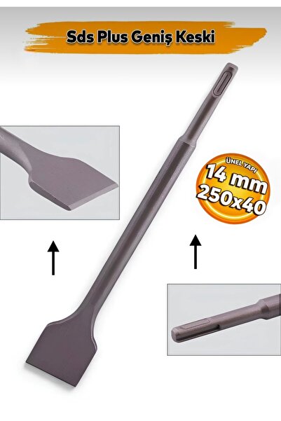 SARA S704 Sds Plus Beton Kaya Taş Duvar Kırma Ucu Geniş Keski 14x250x40 mm Keski