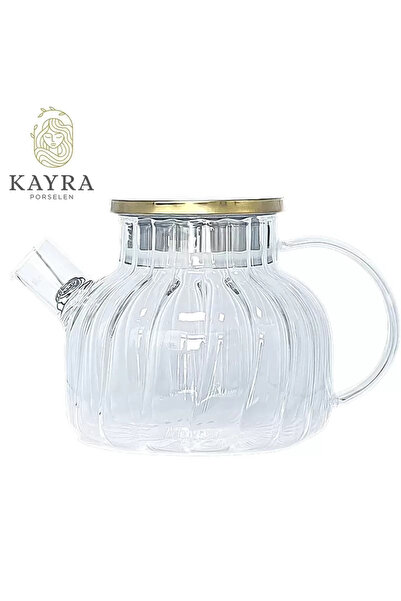 Generic Brand Steel Lid Borosilicate Sliced Model Glass Teapot with Strainer ...