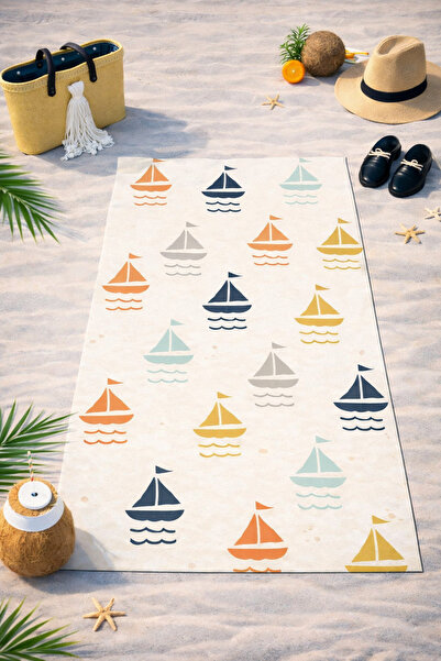 HiraEv Patterned Beach Towel |   Lightweight, Sand-Repellent, Quick-Drying