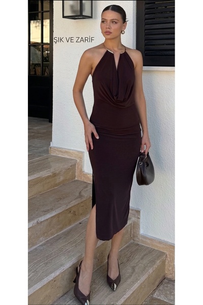 Cockatoo Γυναικείο κομψό φόρεμα για επίσημες περιστάσεις σε μπορντό χρώμα με ...