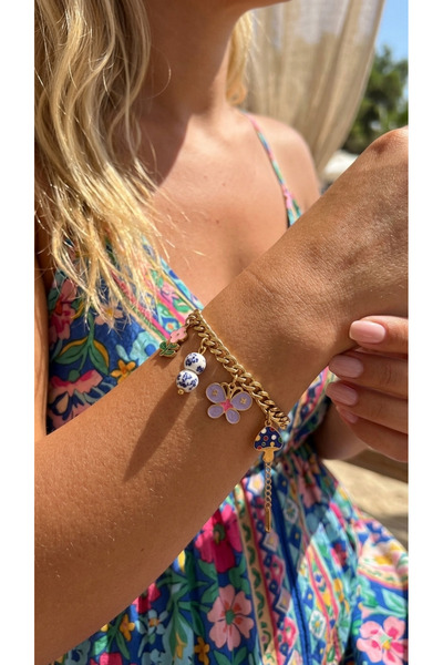 İNN JEWELLERY سوار فولاذي مضاد للصدأ ومضاد للحساسية باللون الأرجواني (ضمان ال...