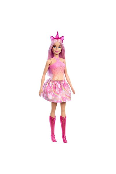 Barbie Unicorn Temalı Pembe Saçlı Bebek HRR13