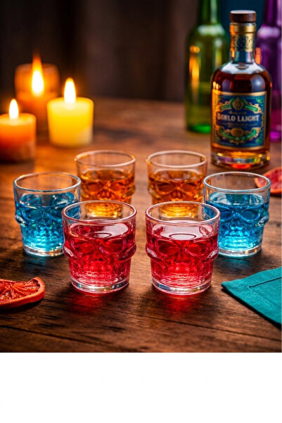 dase home Kuru Kafa Tasarımlı 6'lı Shot Bardak Seti
