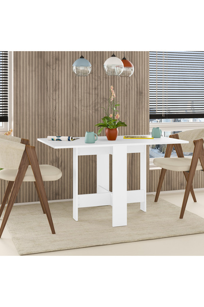 Mourah Home طاولة طعام أرتيميو بيضاء D76.0XH73.4XW130.0