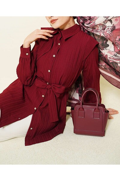 Lavanta Tekstil Πουκάμισο με ανάγλυφα πέτρινα κουμπιά