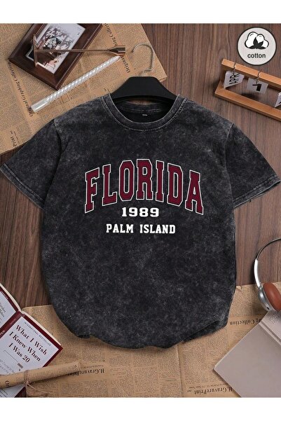 CLASSY.MODA Unisex Μαύρο μπλουζάκι με στάμπα oversize Streetwear Άνετη εφαρμο...