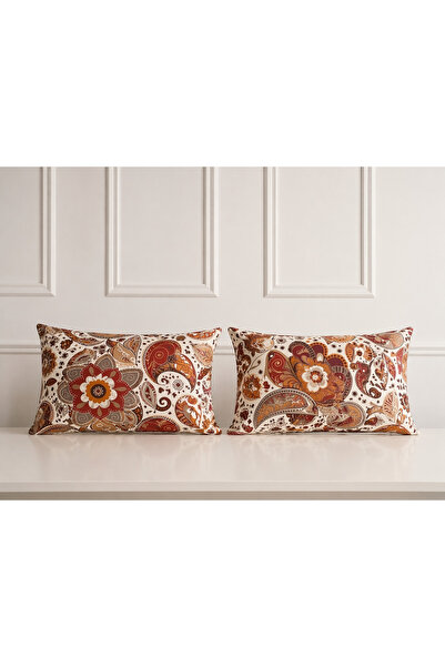 Sheri Home Kaira Tasarım Pamuklu Dekoratif 2'li Yastık Kılıfı Seti50 x 70STDR...