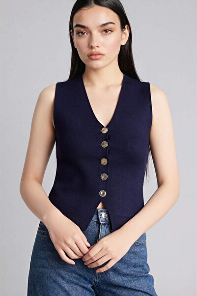 DeFacto Εφαρμοστό πλεκτό γιλέκο με λαιμόκοψη V G5223AX26SM