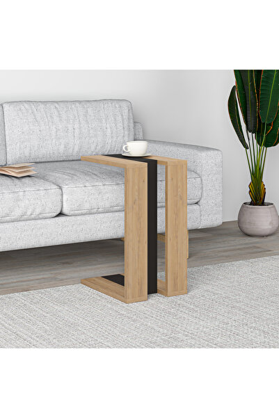 Mourah Home Muju C End Table 30cm W - Sapphire Oak/Silky Black/Sapphire Oak