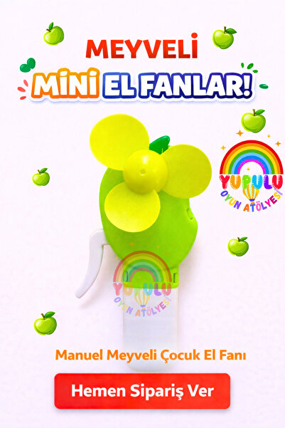 YUPULU Meyve Figürlü Manuel El Fanı Pervanesi 4 Renk Taşınabilir Serinletici ...