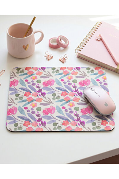 matizya Pastel Çiçek Desenli Bilek Destekli Mousepad – Aesthetic Floral Mouse...