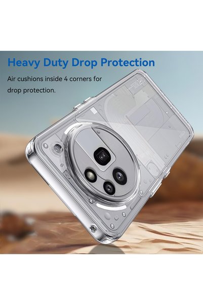 CaseOnn Nothing Phone (3A) Pro Case Camera Protected Shock Absorbing Transparent Back Cover Full Transparent