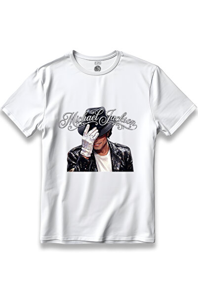 EZG Business Michael Jackson Νέο ασημένιο μπλουζάκι Unisex 100% βαμβακερό μπλ...