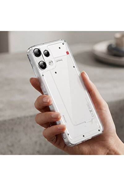 NOTHING Phone (3a) Lite Kılıf Kamera Korumalı Darbe Emici Şeffaf Arka Kapak T...