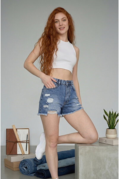 REDZARRAM ΜΠΛΕ ΜΙΝΙ ΤΖΙΝ ΣΟΡΤΣ ΜΕ ΣΚΙΣΙΜΑΤΑ