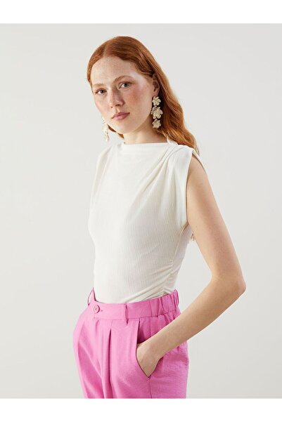 LC Waikiki LCWAIKIKI Κλασικό Γυναικείο Κορμάκι με Όρθιο Γιακά και Υφή