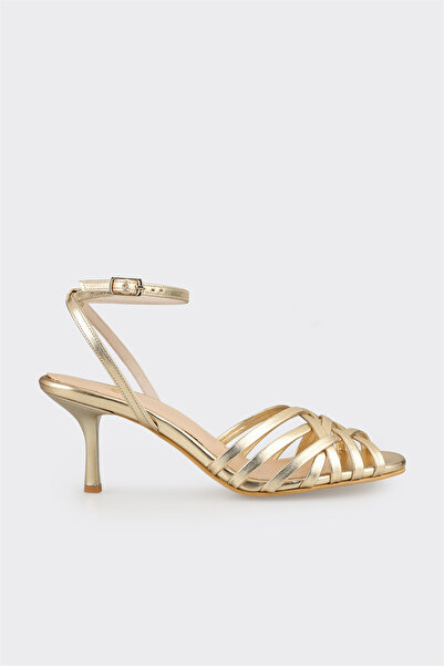 Elle Shoes Gold Kadın Orta Topuk Sandalet