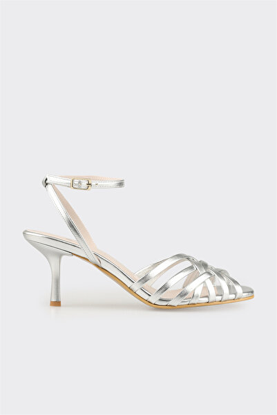 Elle Shoes Lame Kadın Orta Topuk Sandalet