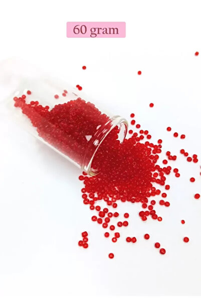 Generic Brand Bulk glass sand beads (11/0) 2 mm - 60 grams - transparent red ...